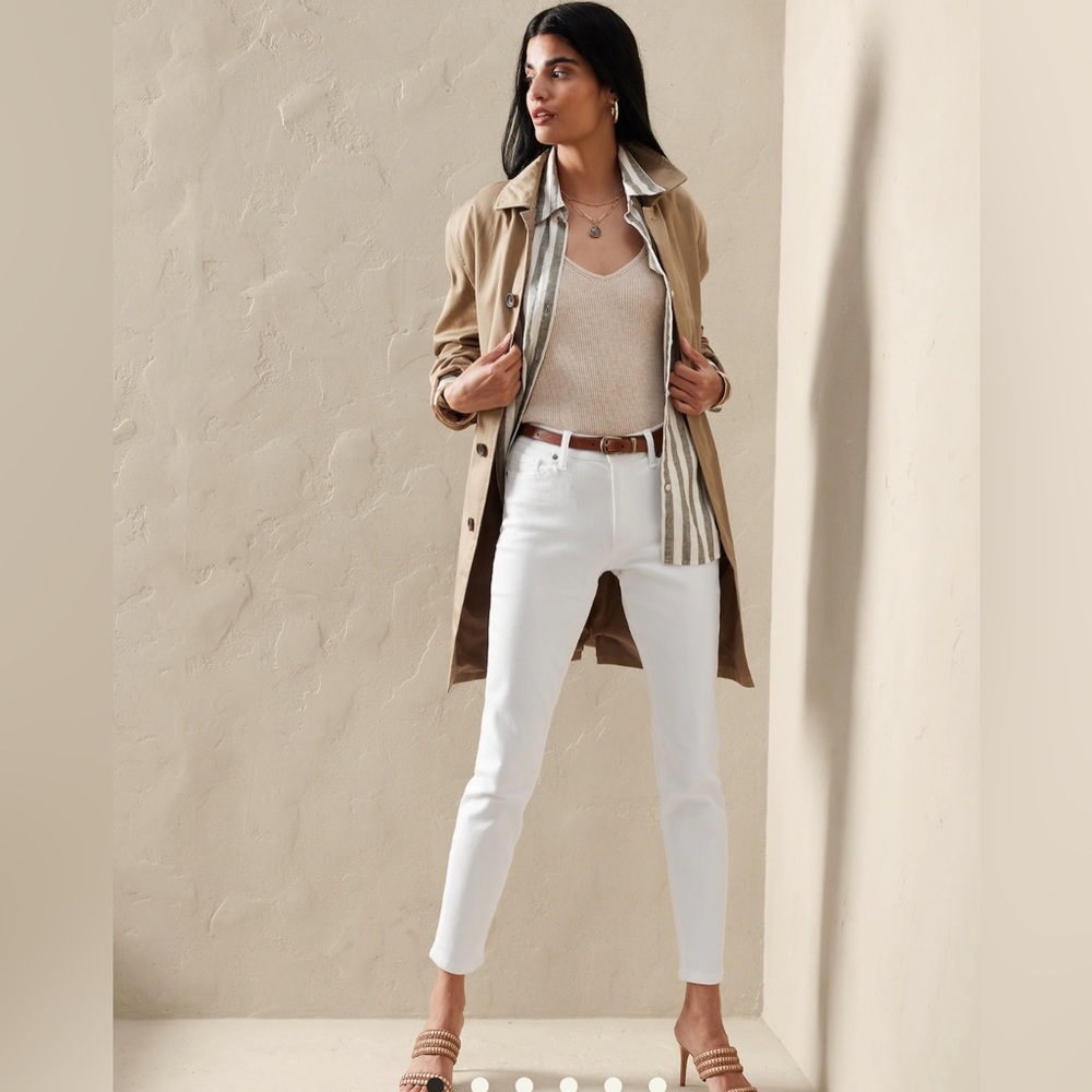 Banana Republic White Skinny Jeans Size 26/2
